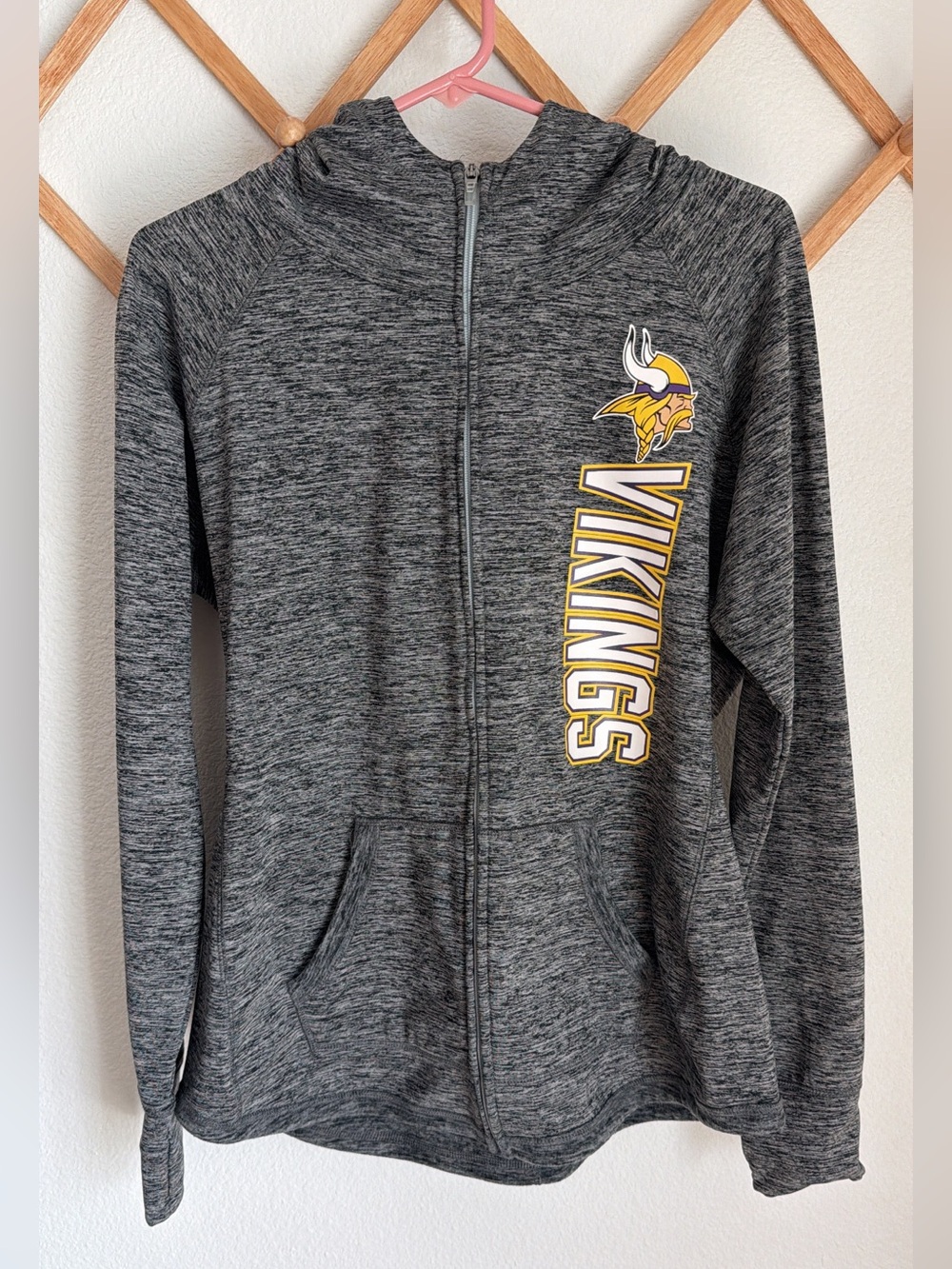 NFL Women’s Minnesota Vikings Full-Zip Gray Hoodie - Size XL